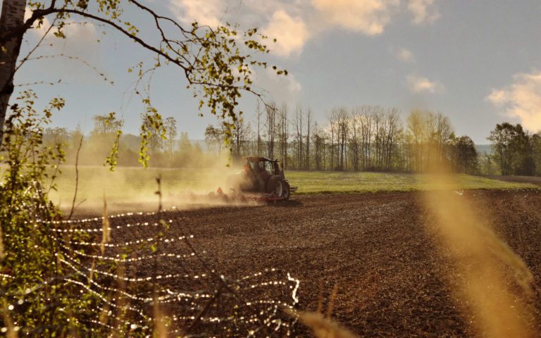 traktori pellolla